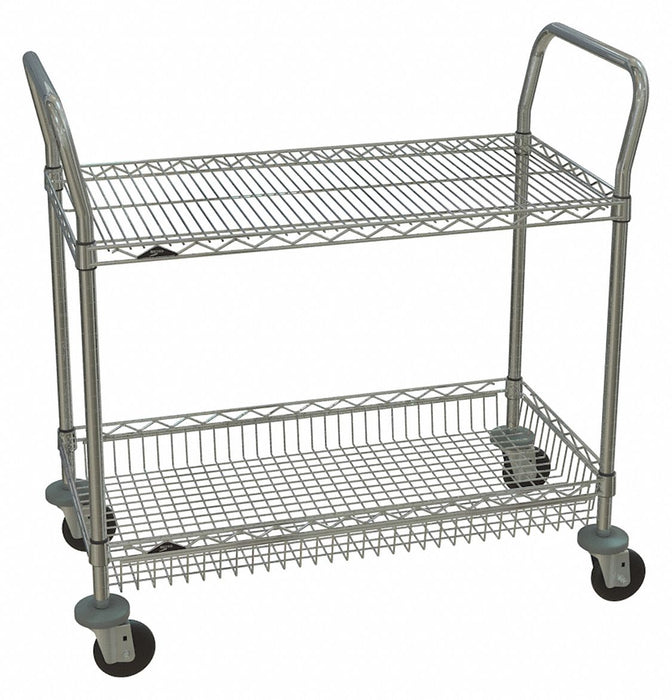 Wire Utility Cart Chrome 39in.H x 36in.L