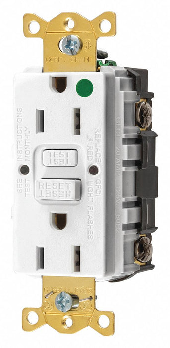 GFCI Receptacle 15A 125VAC 5-15R White
