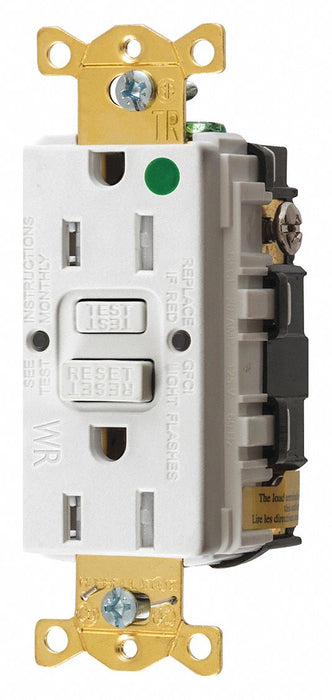 GFCI Receptacle 15A 125VAC 5-15R White