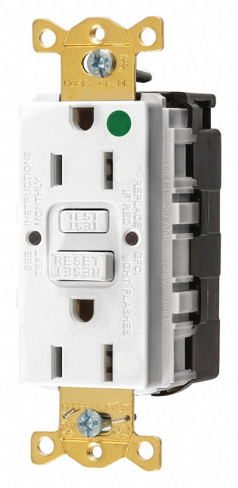GFCI Rceptcle Hspital Wht 15A 0.5 HP