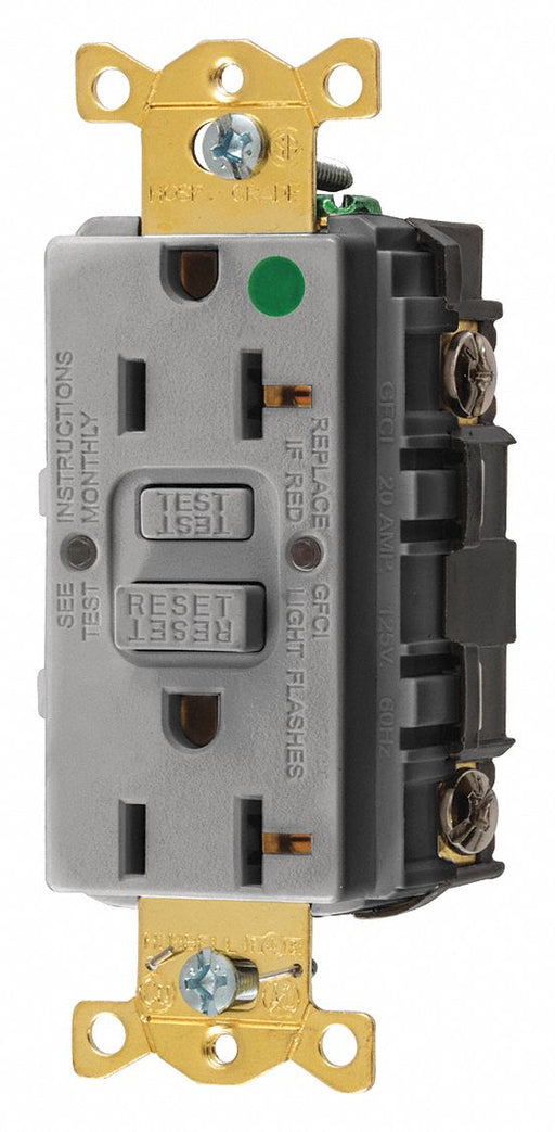 GFCI Receptacle 20A 125VAC 5-20R Gray