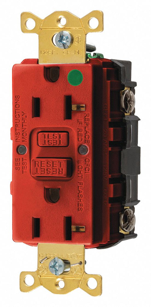 GFCI Receptacle 20A 125VAC 5-20R Red