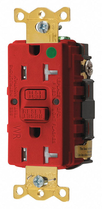 GFCI Receptacle 20A 125VAC 5-20R Red