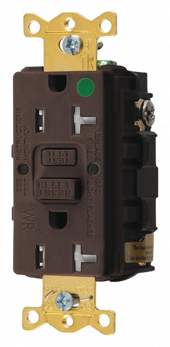 GFCI Receptacle 20A 125VAC 5-20R Brown