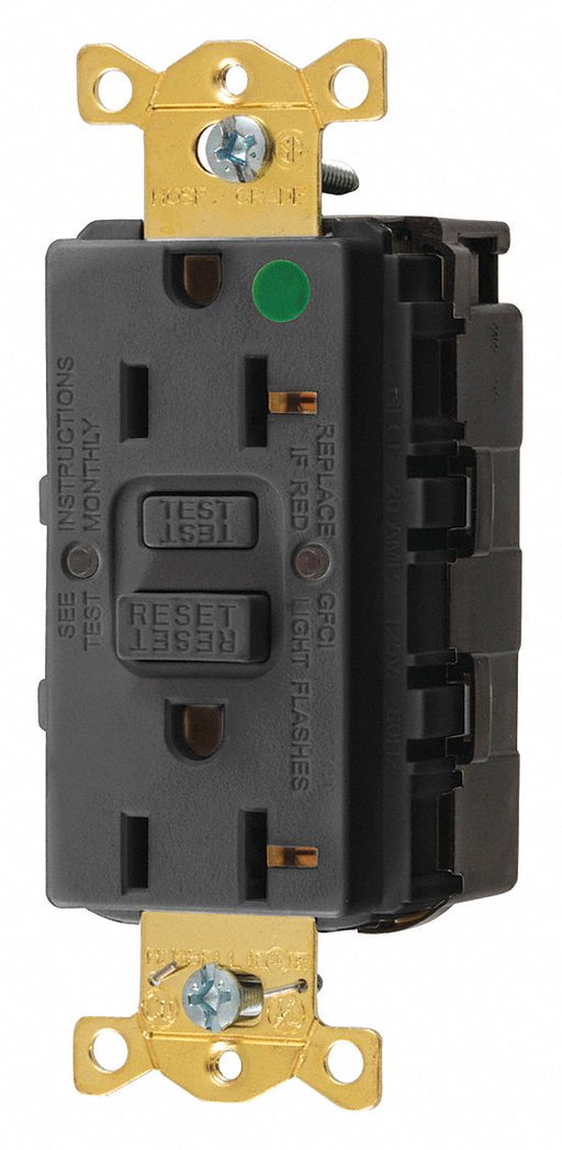 GFCI Rceptcle Hspital Blk 20A 1 HP