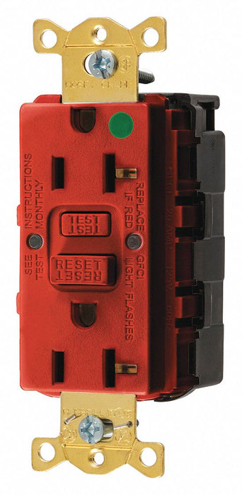 GFCI Rceptcle Hspital Red 20A 1 HP