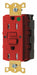 GFCI Rceptcle Hspital Red 15A 0.5 HP