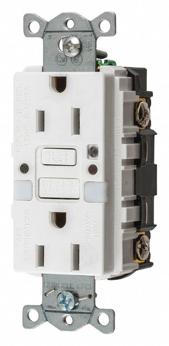 Recept Wht 15 A GFCI 2P3W Back Side 1PK