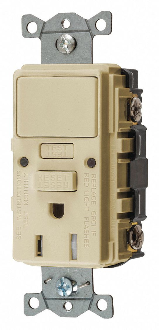 GFCI Receptacle Ivory 2P Duplex