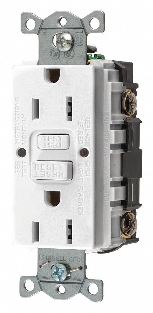 GFCI Receptacle 15A 125VAC 5-15R White
