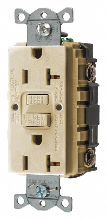 GFCI Receptacle 20A 125VAC 5-20R Ivory