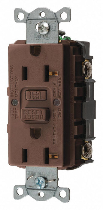 GFCI Receptacle 20A 125VAC 5-20R Brown