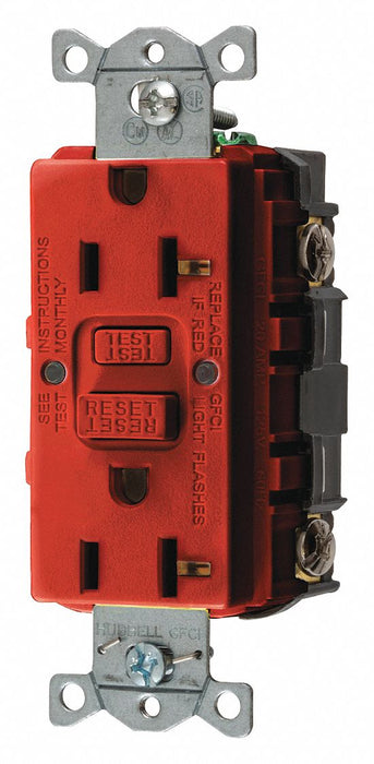GFCI Receptacle 20A 125VAC 5-20R Red
