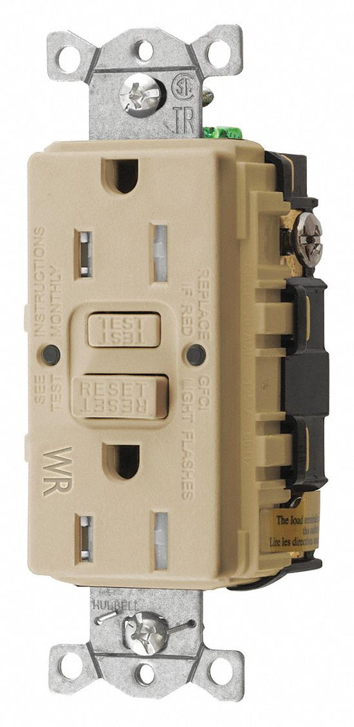 GFCI Receptacle 15A 125VAC 5-15R Ivory