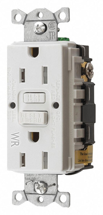 GFCI Receptacle 15A 125VAC 5-15R White
