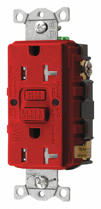 GFCI Receptacle 20A 125VAC 5-20R Red