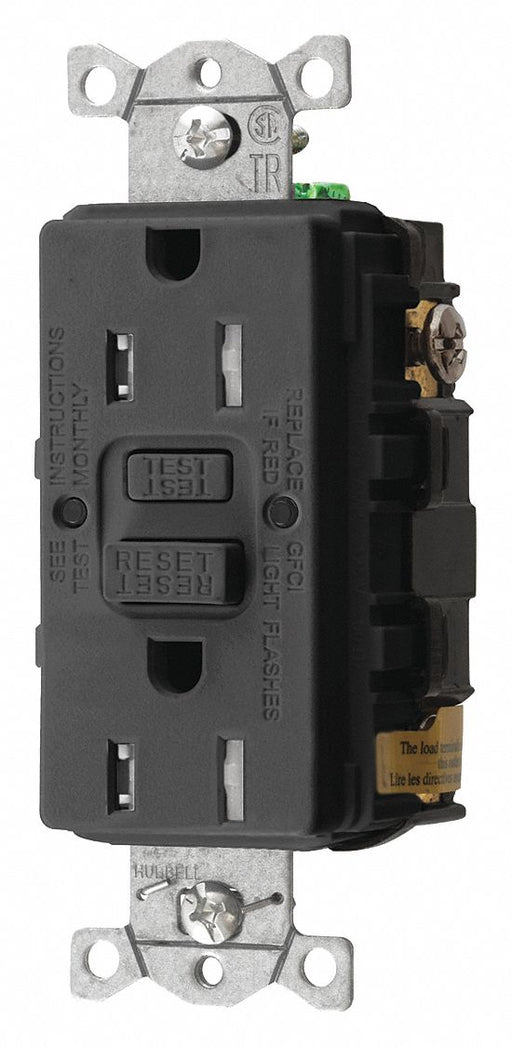 Recept Blk 15 A GFCI 2P3W Back Side 1PK
