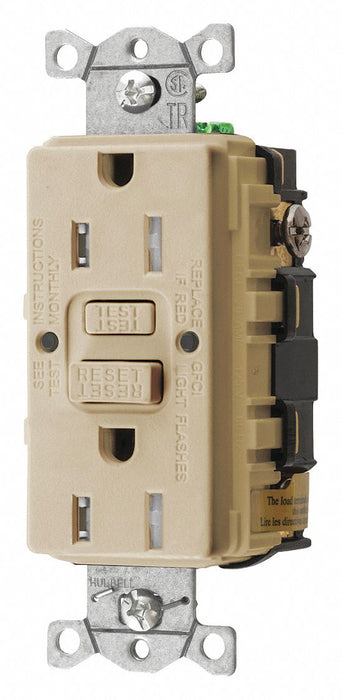 Recept Ivory 15 A GFCI 2P3W Bk Sd 1PK