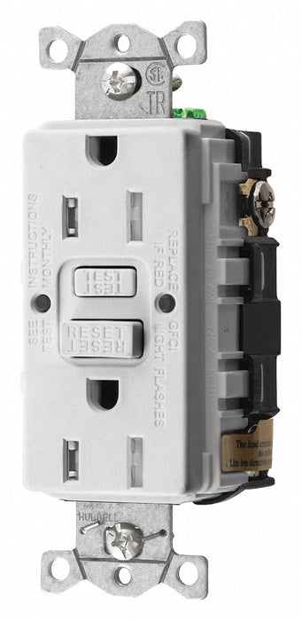 GFCI Rceptcle Commer. Wht 15A 0.5 HP
