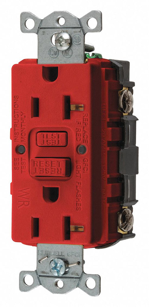 GFCI Rceptcle Commer. Red 20A 1 HP