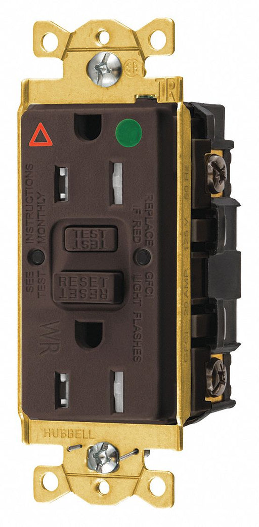 Recept Brown 15 A GFCI 2P3W Bk Sd 1PK