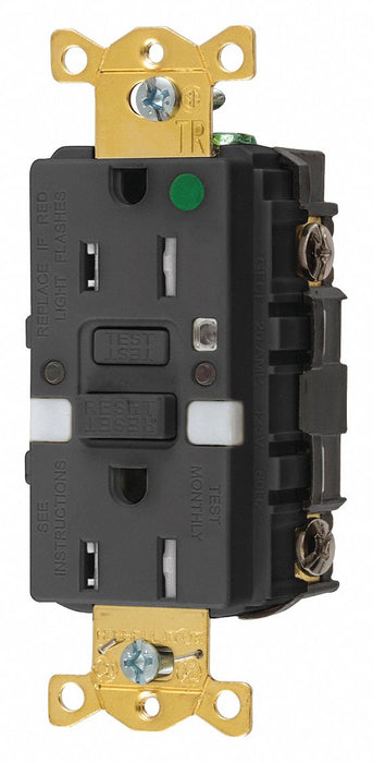 Recept Blk 15 A GFCI 2P3W Back Side 1PK