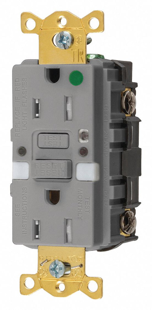 Recept Gray 15 A GFCI 2P3W Bk Sd 1PK