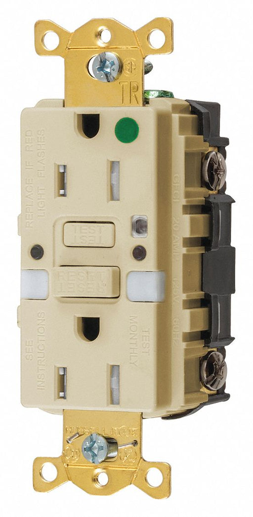 Recept Ivory 15 A GFCI 2P3W Bk Sd 1PK