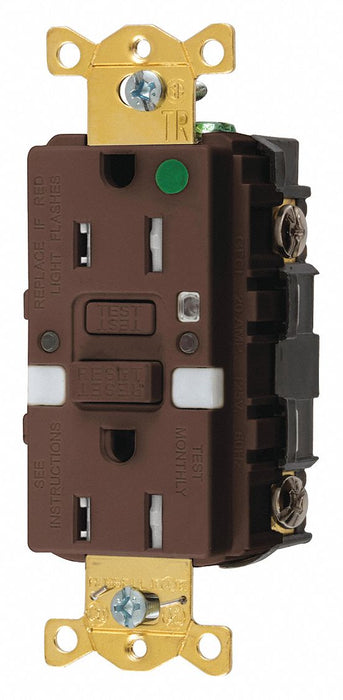GFCI Rceptcle Hspital Brwn 15A 0.5 HP