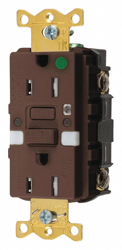 GFCI Rceptcle Hspital Brwn 15A 0.5 HP
