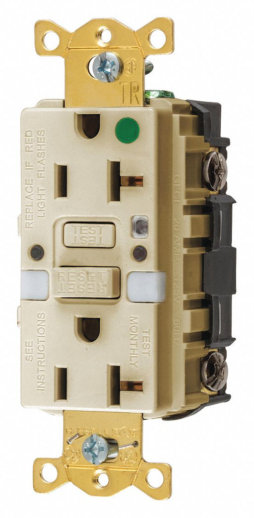 Recept Ivory 20 A GFCI 2P3W Bk Sd 1PK