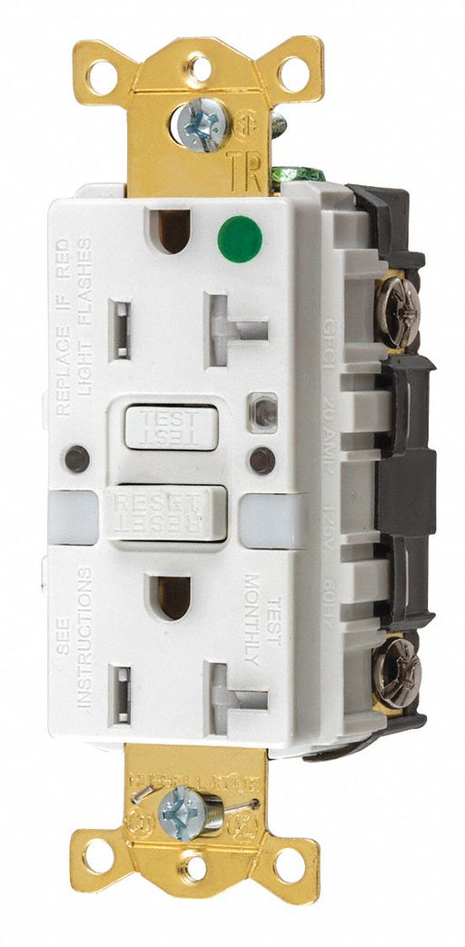 Recept Wht 20 A GFCI 2P3W Back Side 1PK