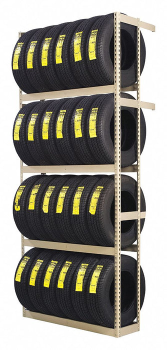 Single Sided Boltless Tire Rack 120 in H