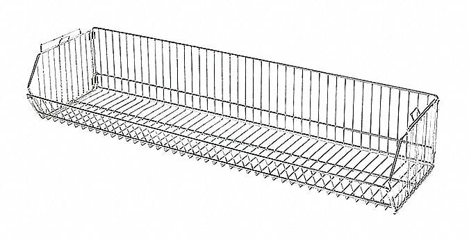 Stacking Basket 14inx9inX36in Silver