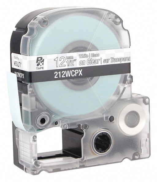 Cartridge Label 1/2 in W Clear/White