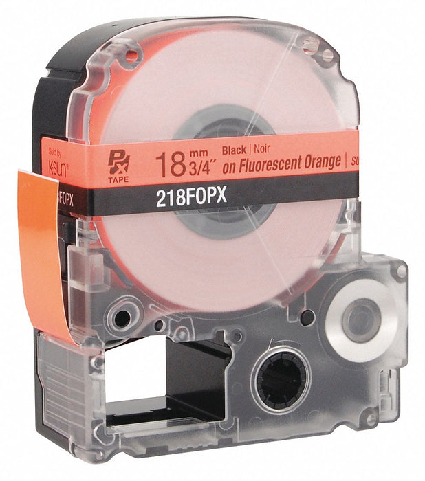 Cartridge Label Black/Fluorescent Orange