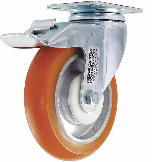 Plate Caster Swivel Polyurethane 6 1/4 H