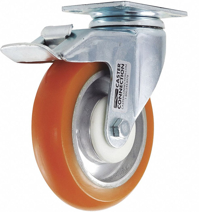 Plate Caster Swivel Polyurethane 6 1/4 H