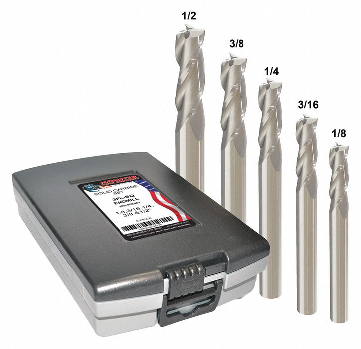 End Mill Set 0.5 in Carbide