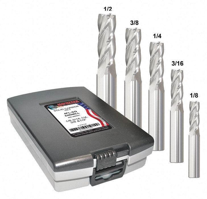End Mill Set 0.5 in Carbide