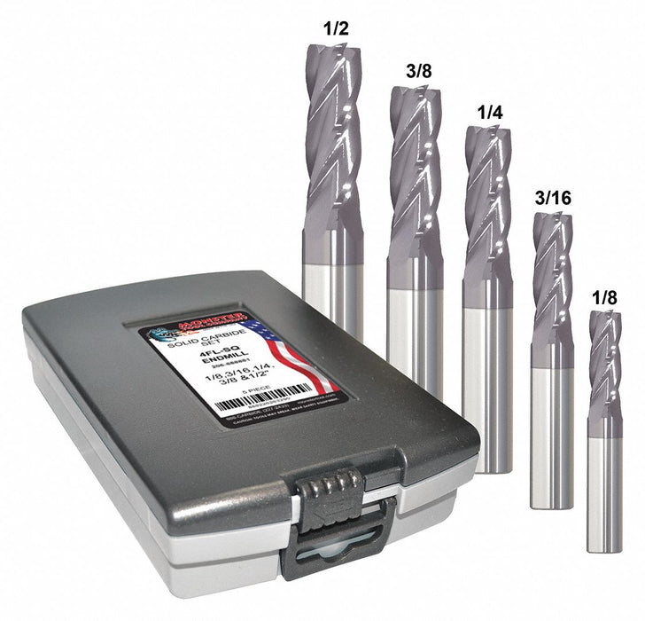 End Mill Set 0.5 in Carbide