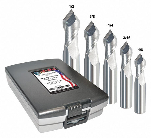 Drill Mil Set 5pc Carbide Bright