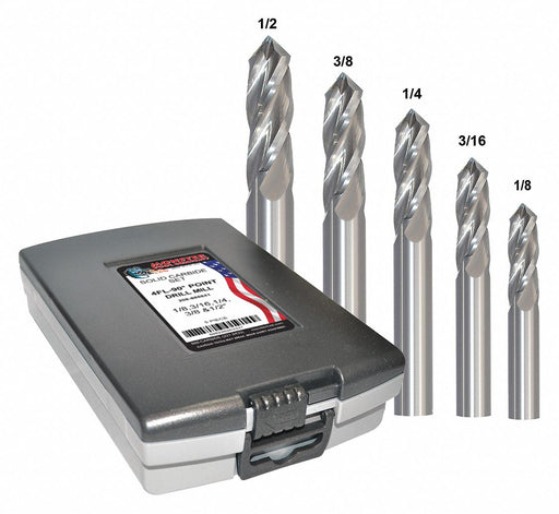 Drill Mil Set 5pc Carbide Bright
