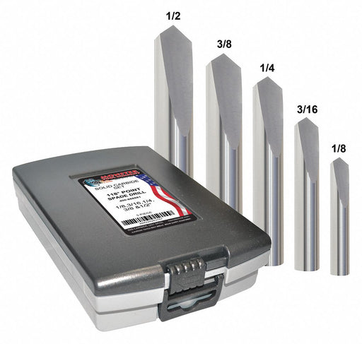 Solid Spade Drill Set 5pc Carbide