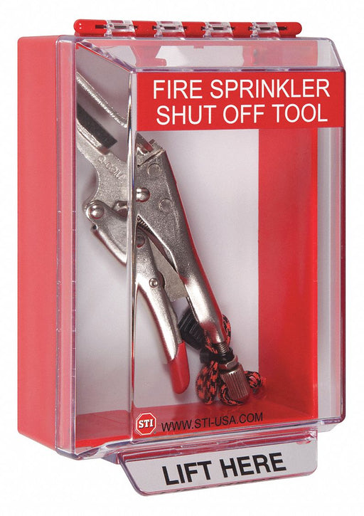 Universal Stopper 6 in H Clear/Red/Gray
