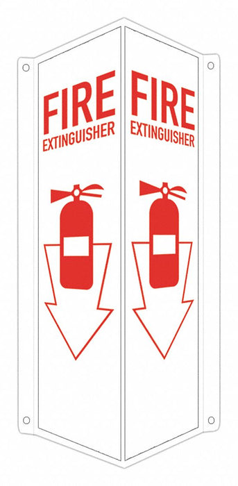 Fire Extinguisher Sign 18x8x3in Aluminum