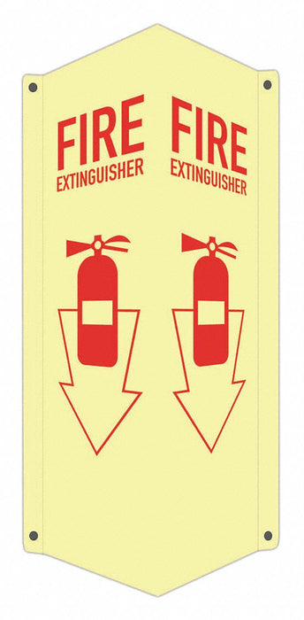 Fire Extinguisher Sign 18x8x3in Aluminum