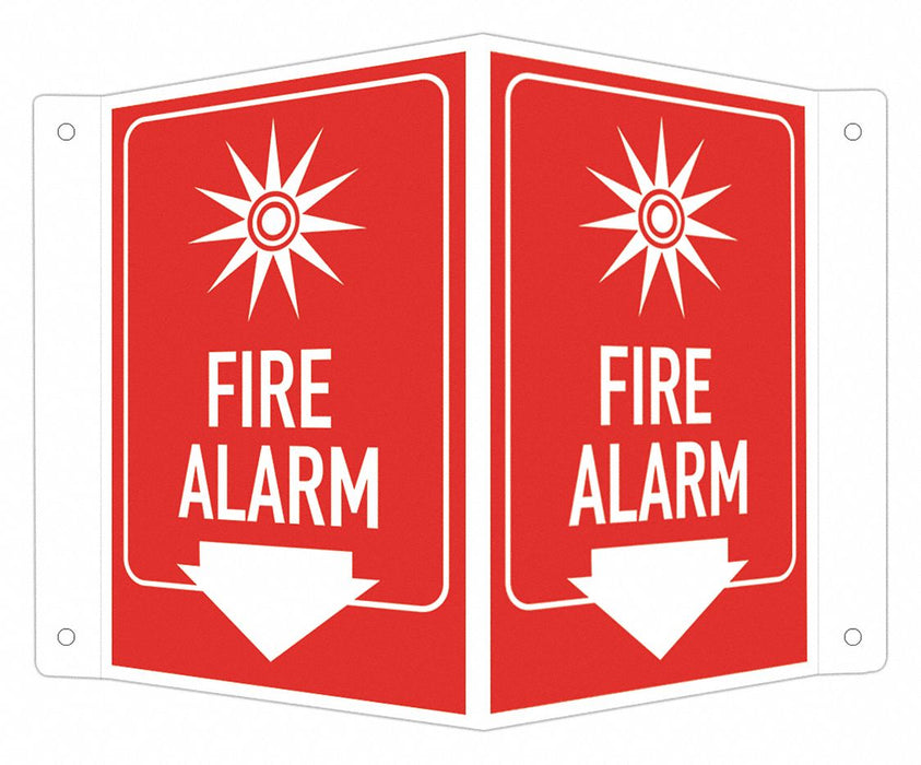 Fire Sign 6 in x 7 1/2 in Aluminum
