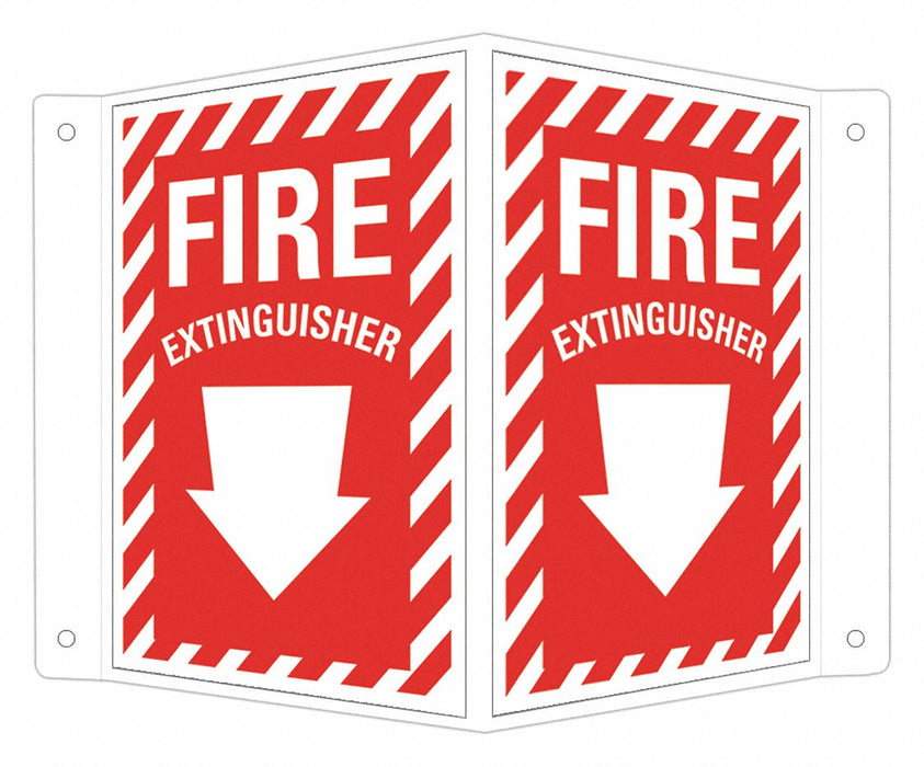 Fire Extinguisher Sign 6x7 1/2in Alumin