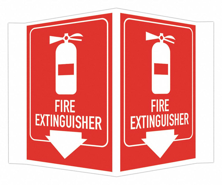 Fire Extinguisher Sign 6x7 1/2in Alumin